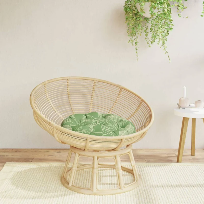 Round Cushion Leaf Pattern Ø 60 x11 cm Oxford Fabric