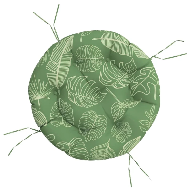 Round Cushion Leaf Pattern Ø 60 x11 cm Oxford Fabric