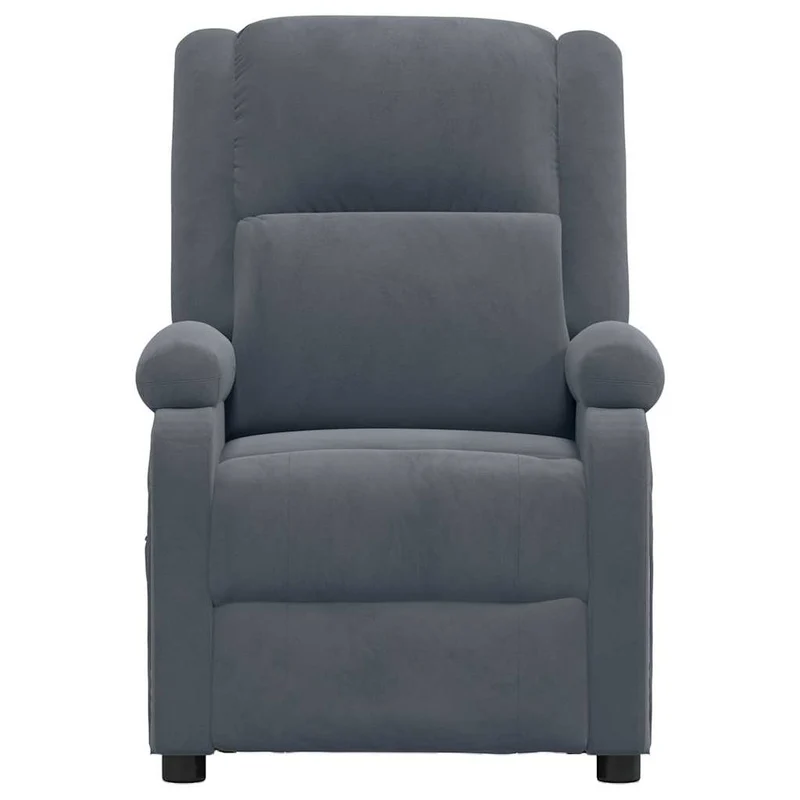 Massage Chair Dark Grey Velvet