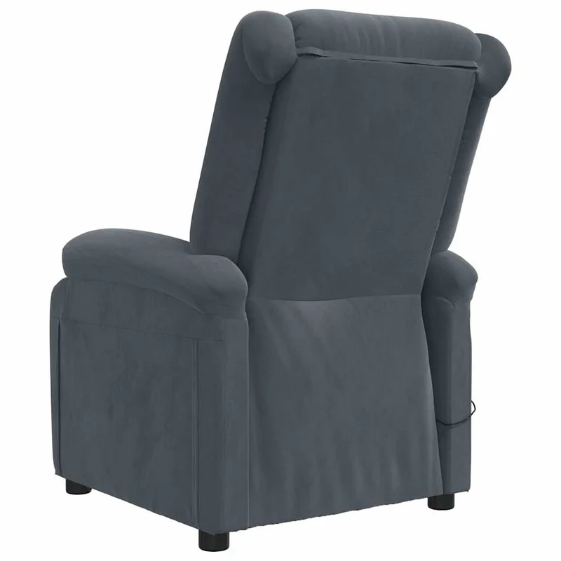 Massage Chair Dark Grey Velvet