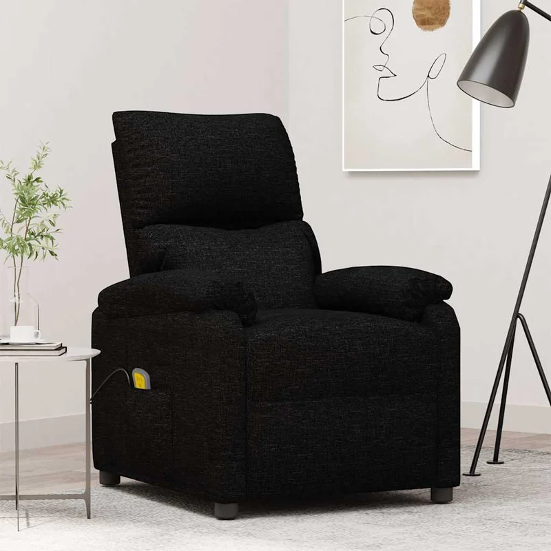 Massage Chair Black Fabric