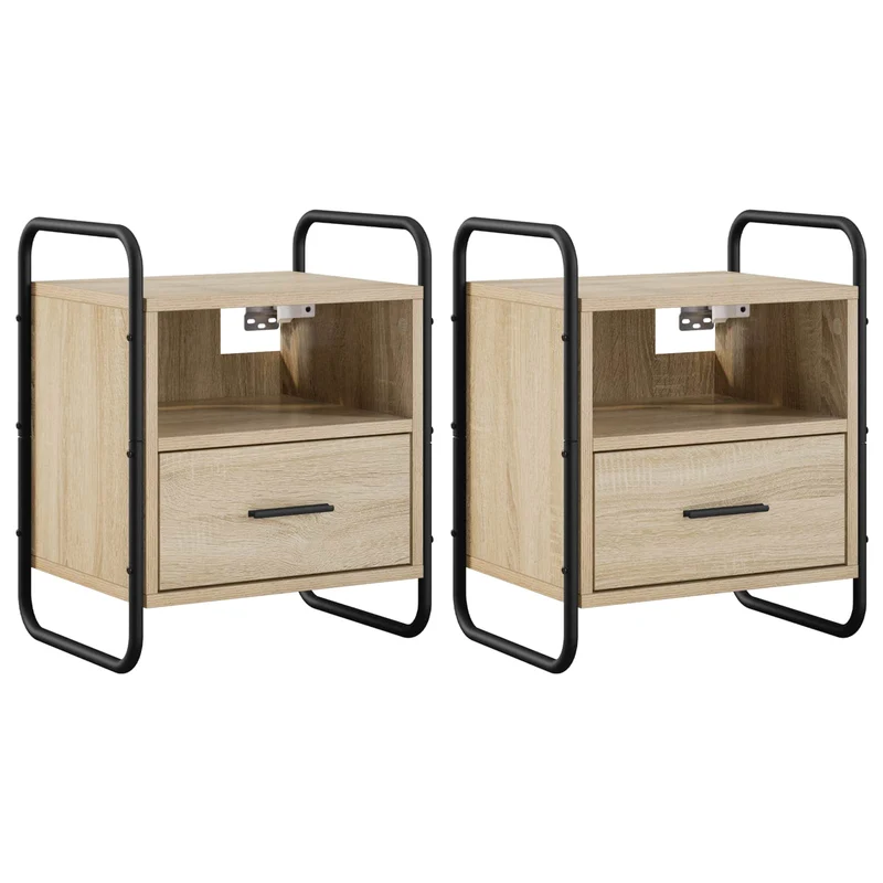 Hanging Bedside Cabinet 2 pcs Sonoma Oak 40 x 30 x 50 cm