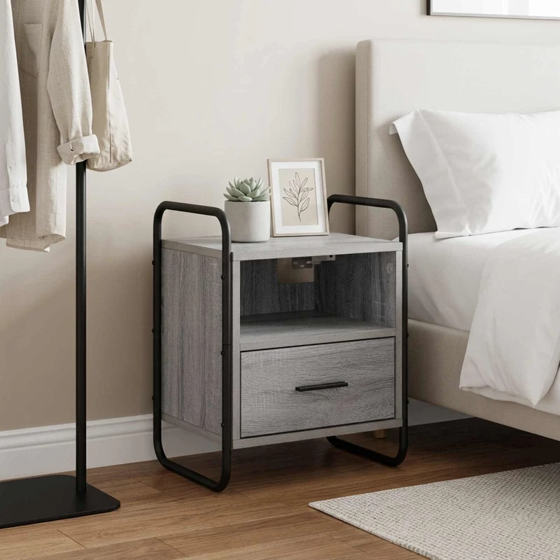 Hanging Bedside Cabinet Grey Sonoma 40 x 30 x 50 cm
