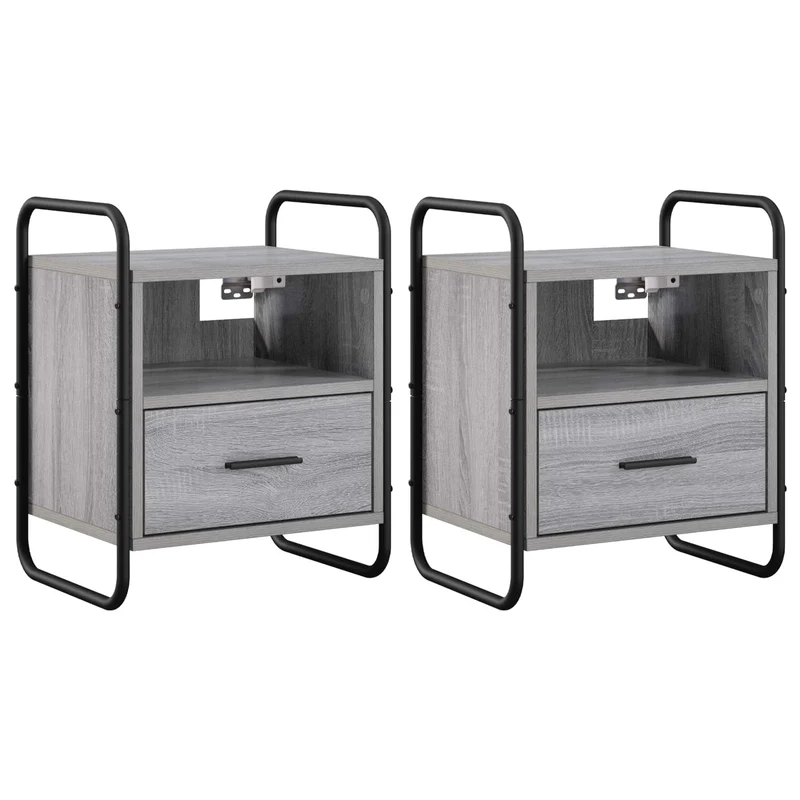 Hanging Bedside Cabinet 2 pcs Grey Sonoma 40 x 30 x 50 cm