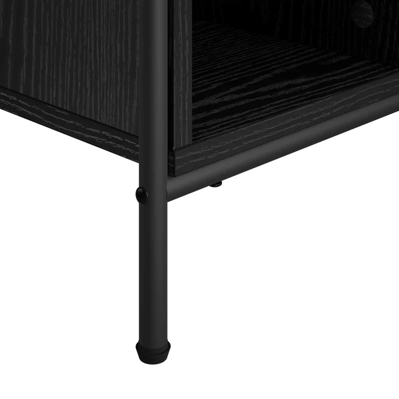 Coffee Table Black Oak 80 x 80 x 41 cm Engineered Wood