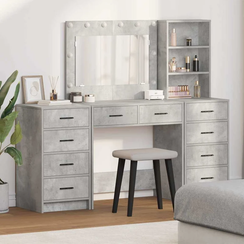 Dressing Table 3 pcs Concrete Grey 78.5 x 41 x 135 cm