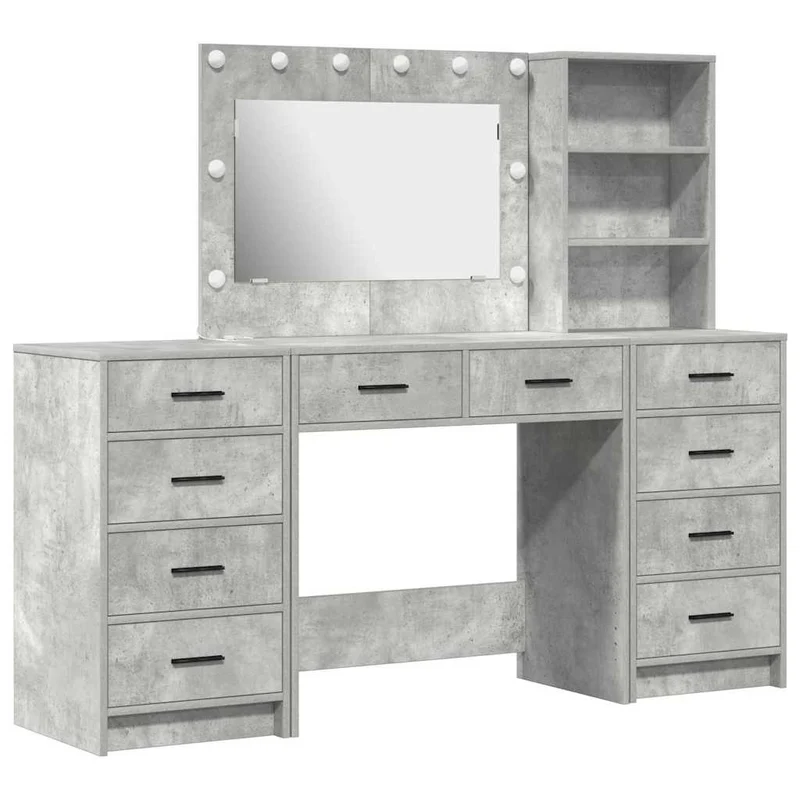 Dressing Table 3 pcs Concrete Grey 78.5 x 41 x 135 cm