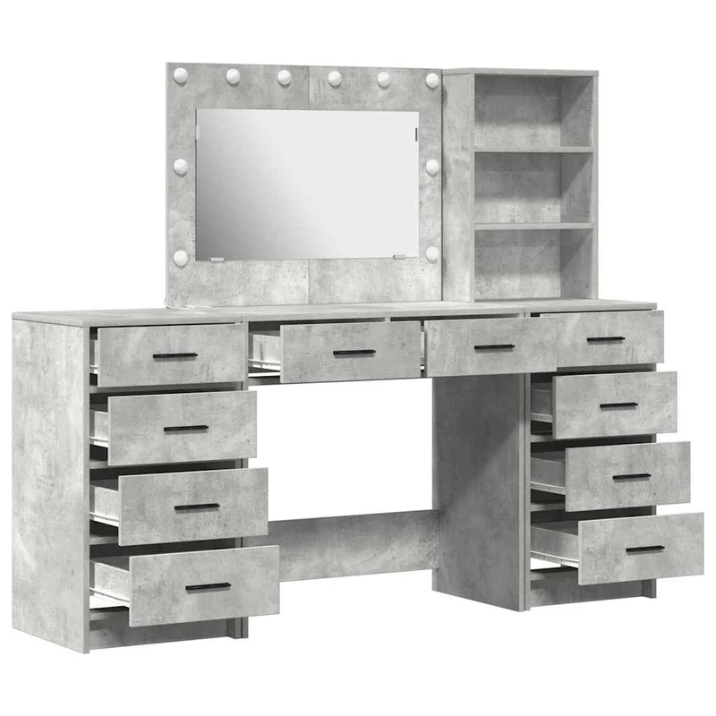 Dressing Table 3 pcs Concrete Grey 78.5 x 41 x 135 cm