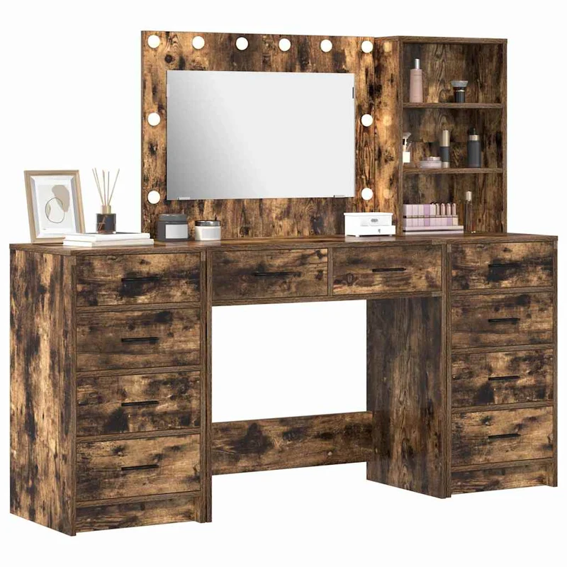 Dressing Table 3 pcs Smoked Oak 78.5 x 41 x 135 cm