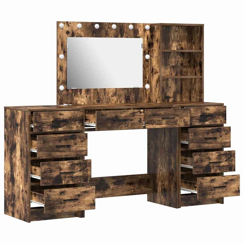 Dressing Table 3 pcs Smoked Oak 78.5 x 41 x 135 cm