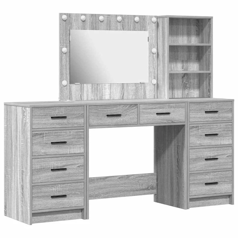 Dressing Table 3 pcs Grey Sonoma 78.5 x 41 x 135 cm