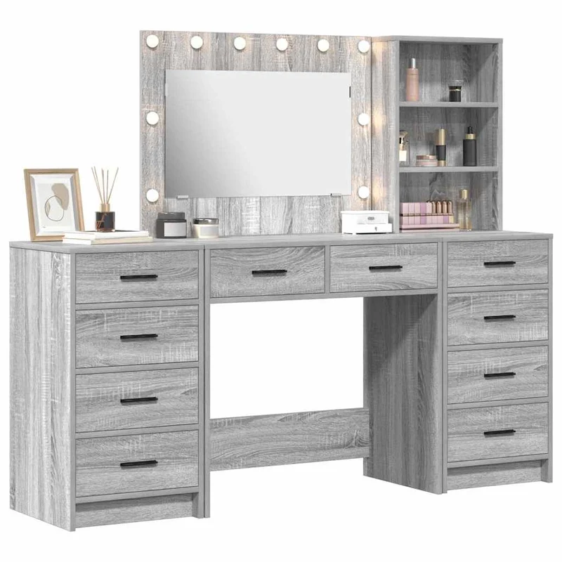 Dressing Table 3 pcs Grey Sonoma 78.5 x 41 x 135 cm