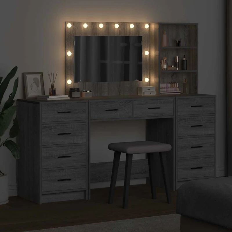 Dressing Table 3 pcs Grey Sonoma 78.5 x 41 x 135 cm