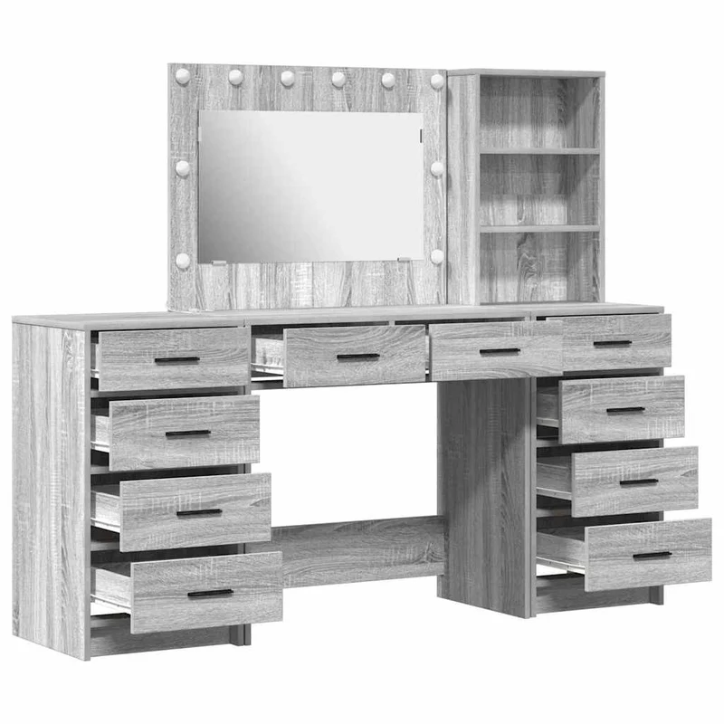 Dressing Table 3 pcs Grey Sonoma 78.5 x 41 x 135 cm