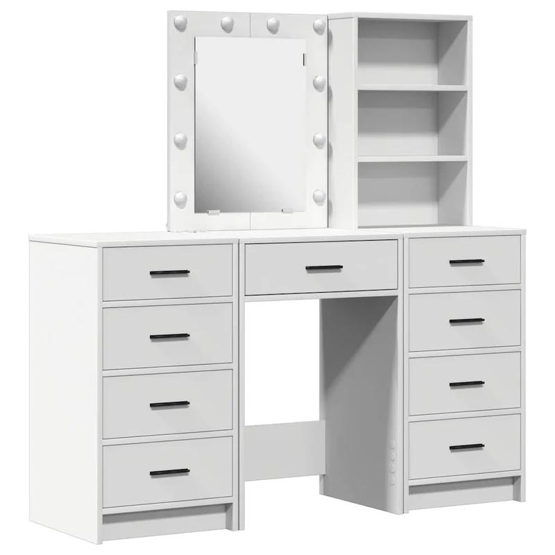 Dressing Table 3 pcs White 40 x 41 x 135 cm Engineered Wood