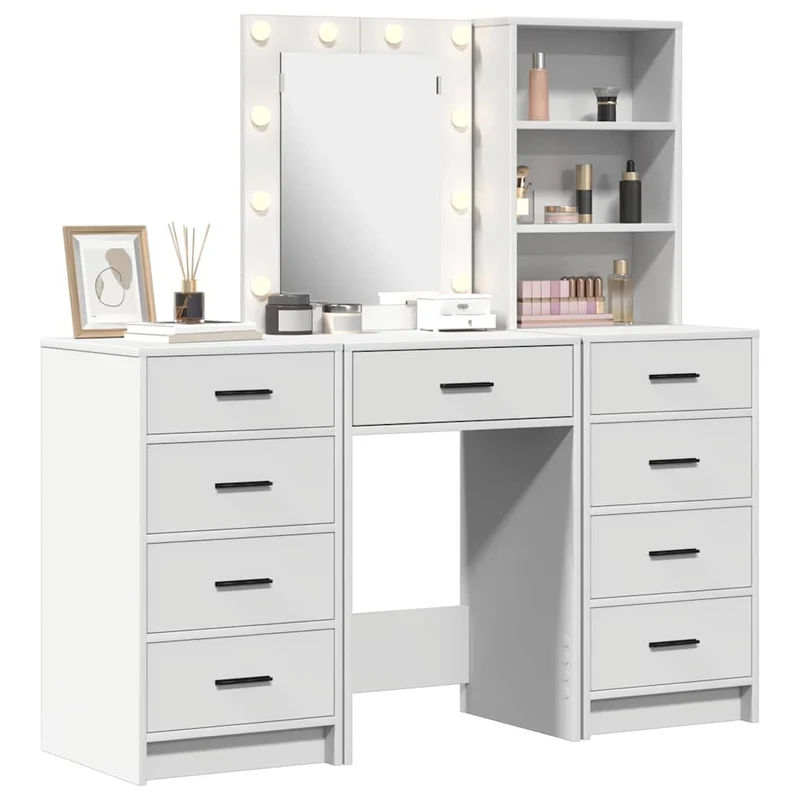 Dressing Table 3 pcs White 40 x 41 x 135 cm Engineered Wood