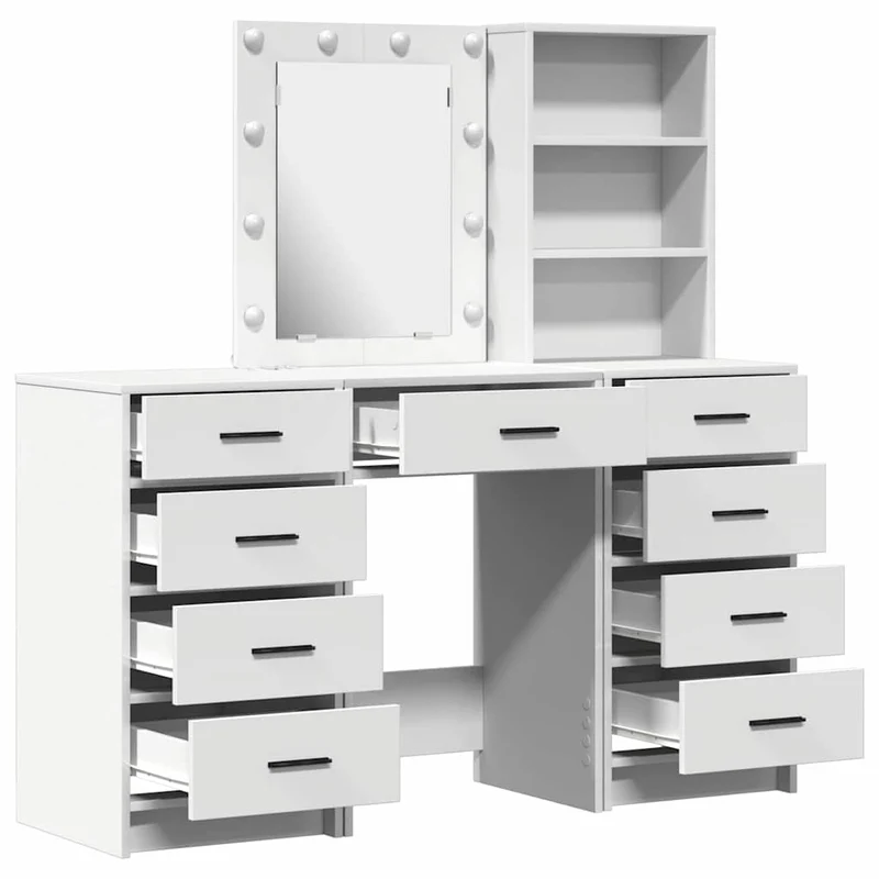 Dressing Table 3 pcs White 40 x 41 x 135 cm Engineered Wood
