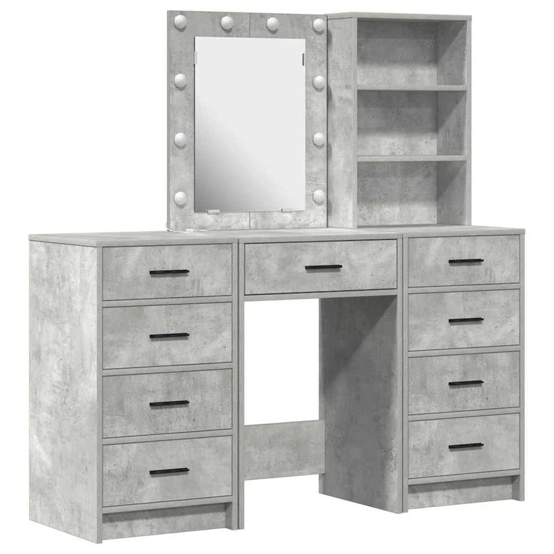 Dressing Table 3 pcs Grey 40 x 41 x 135 cm Engineered Wood
