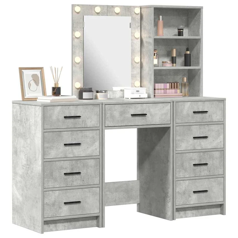 Dressing Table 3 pcs Grey 40 x 41 x 135 cm Engineered Wood