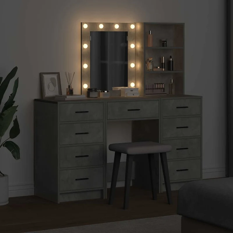 Dressing Table 3 pcs Grey 40 x 41 x 135 cm Engineered Wood