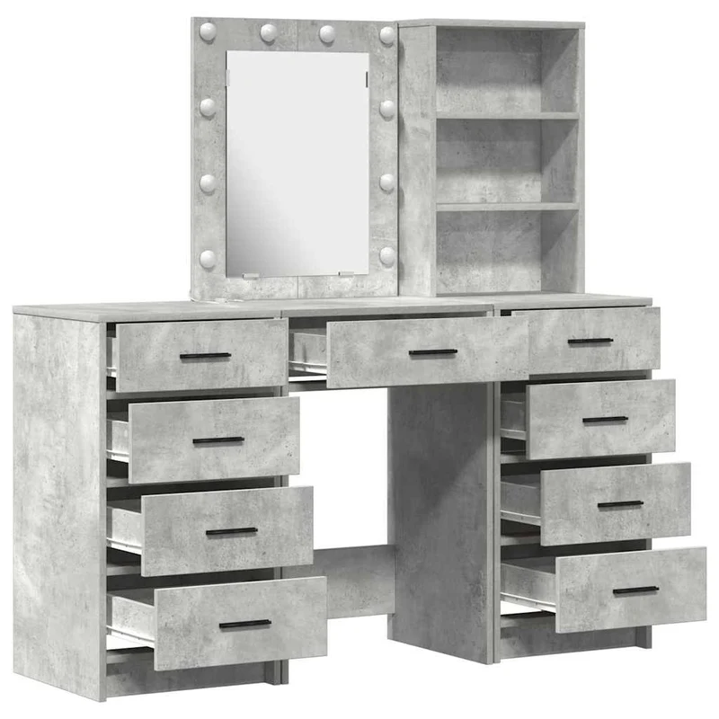 Dressing Table 3 pcs Grey 40 x 41 x 135 cm Engineered Wood