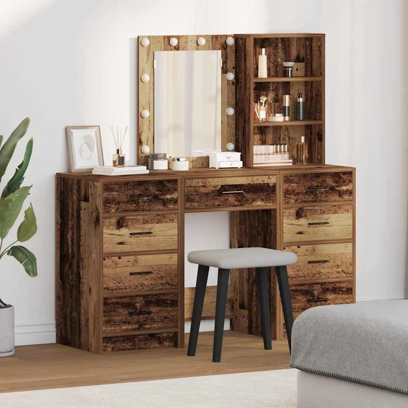 Dressing Table 3 pcs Brown 40 x 41 x 135 cm Engineered Wood
