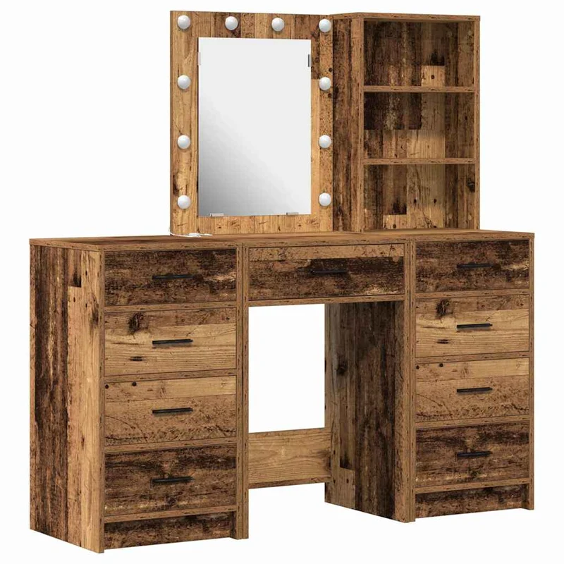 Dressing Table 3 pcs Brown 40 x 41 x 135 cm Engineered Wood
