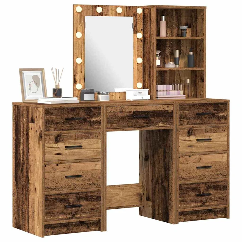 Dressing Table 3 pcs Brown 40 x 41 x 135 cm Engineered Wood