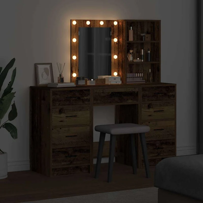 Dressing Table 3 pcs Brown 40 x 41 x 135 cm Engineered Wood