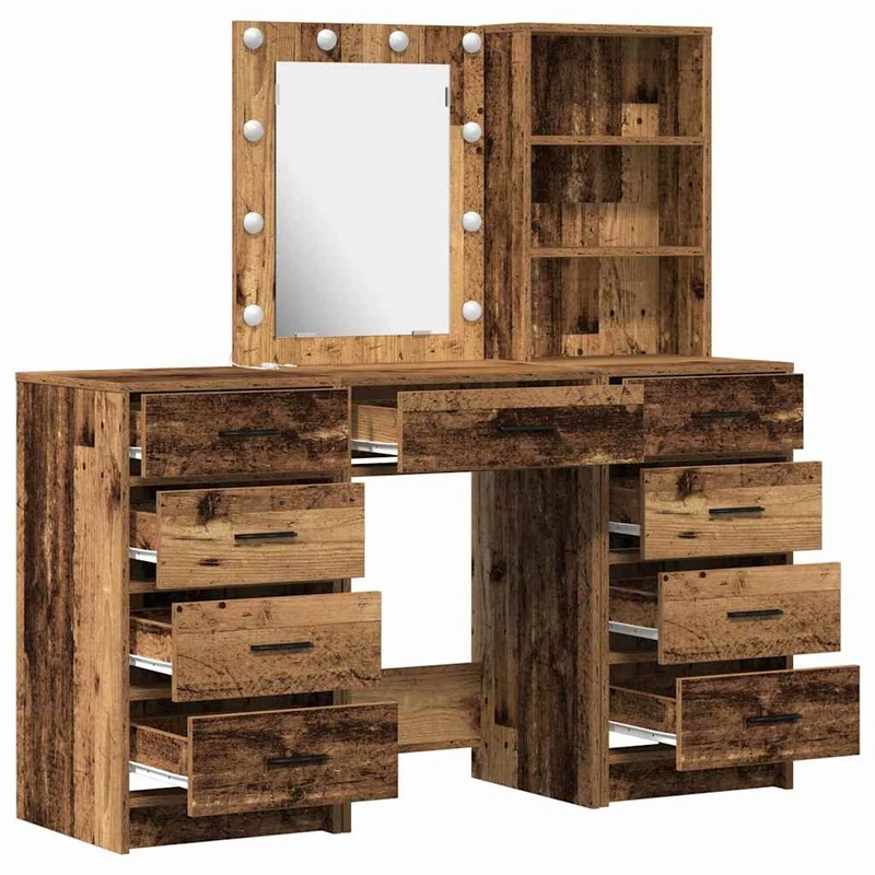 Dressing Table 3 pcs Brown 40 x 41 x 135 cm Engineered Wood