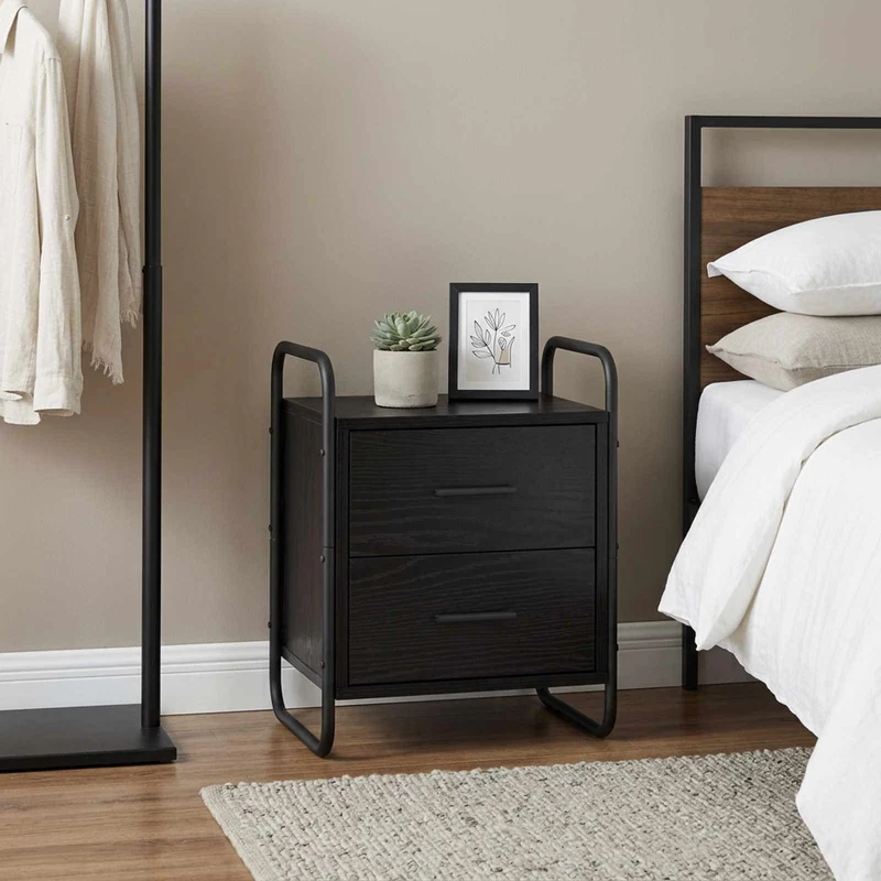 Hanging Bedside Cabinet Black Oak 40 x 30 x 50 cm