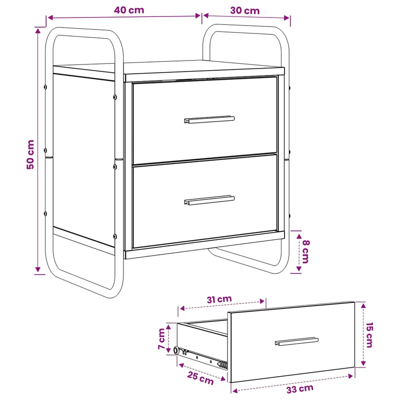 Hanging Bedside Cabinet Old Wood 40 x 30 x 50 cm