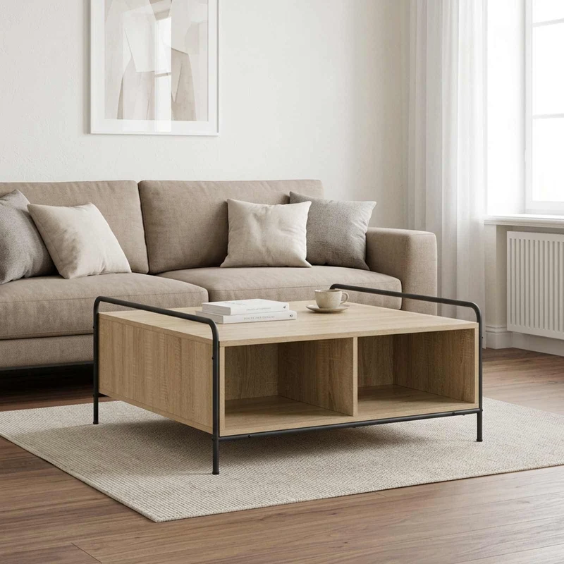 Coffee Table Sonoma Oak 90 x 90 x 41 cm Engineered Wood