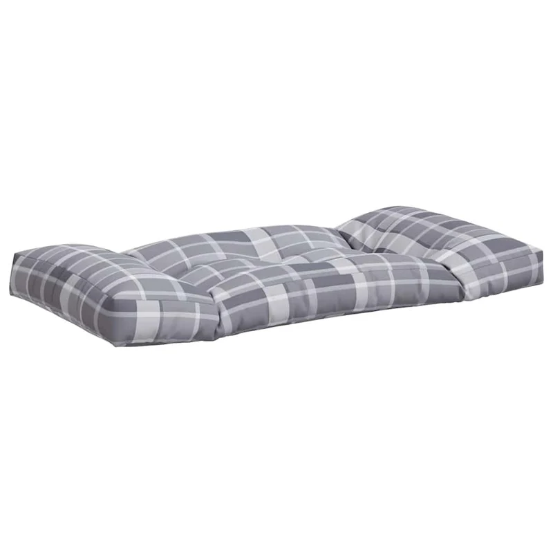 Pallet Cushions 3 pcs Grey Check Fabric
