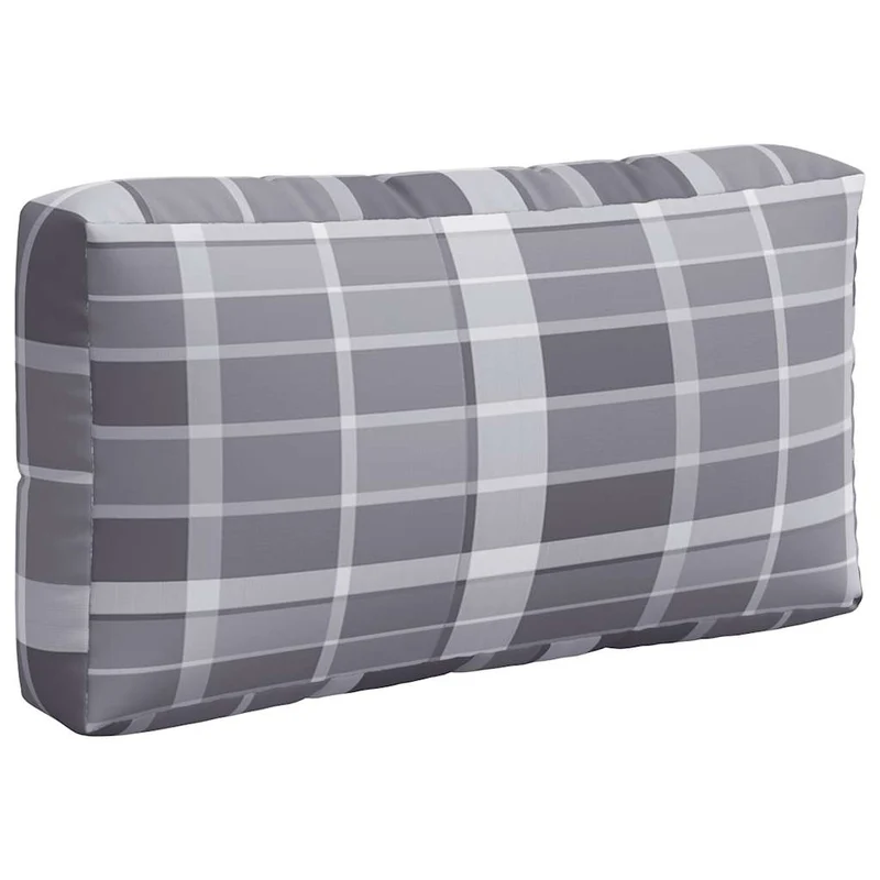 Pallet Cushions 3 pcs Grey Check Fabric