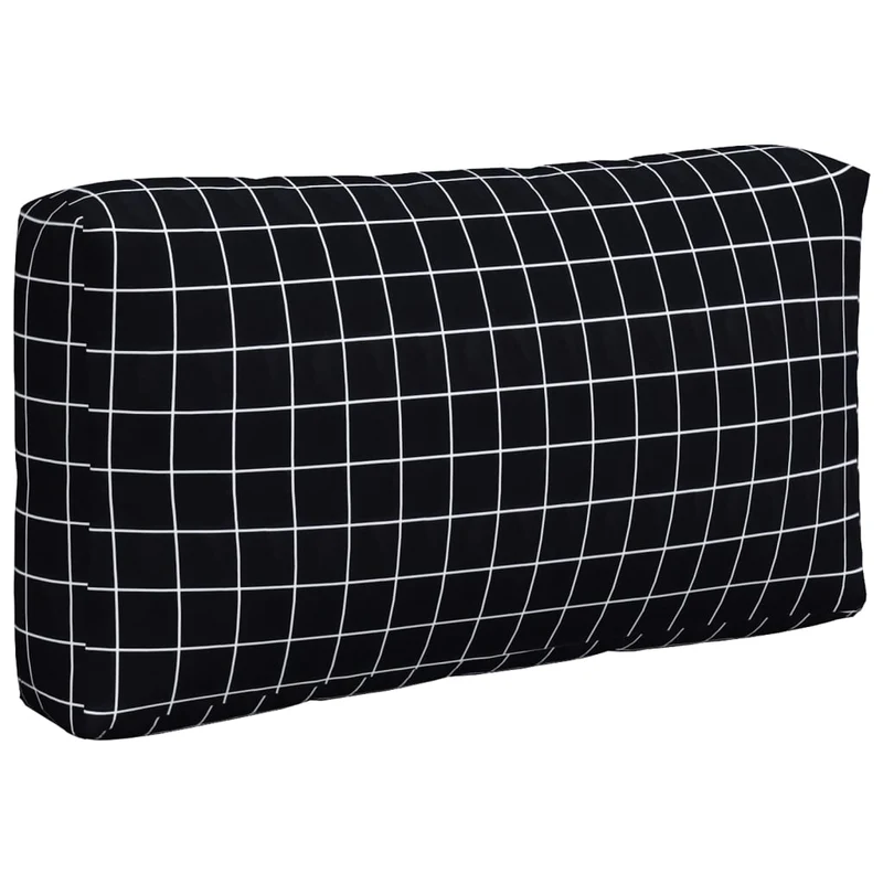 Pallet Cushions 3 pcs Black Check Pattern Oxford Fabric