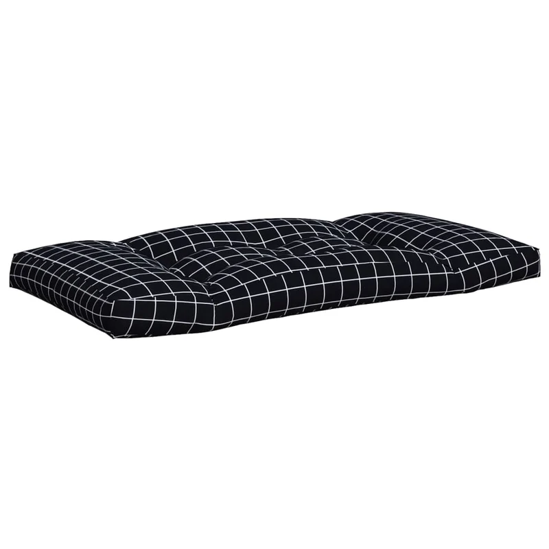 Pallet Cushions 3 pcs Black Check Pattern Oxford Fabric