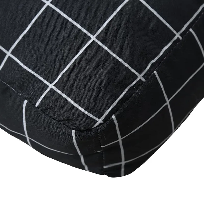 Pallet Cushions 3 pcs Black Check Pattern Oxford Fabric