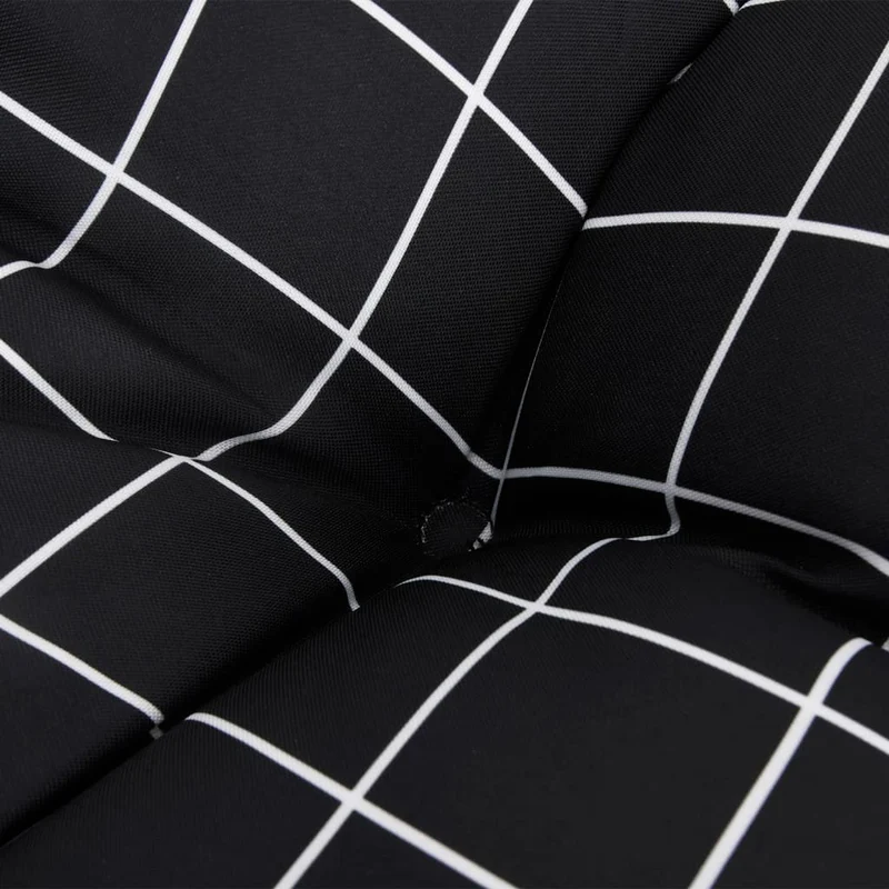 Pallet Cushions 3 pcs Black Check Pattern Oxford Fabric