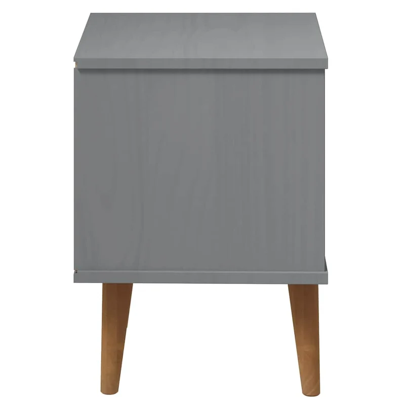 Bedside Cabinet "MOLDE" Grey 40x35x48 cm Solid Wood Pine