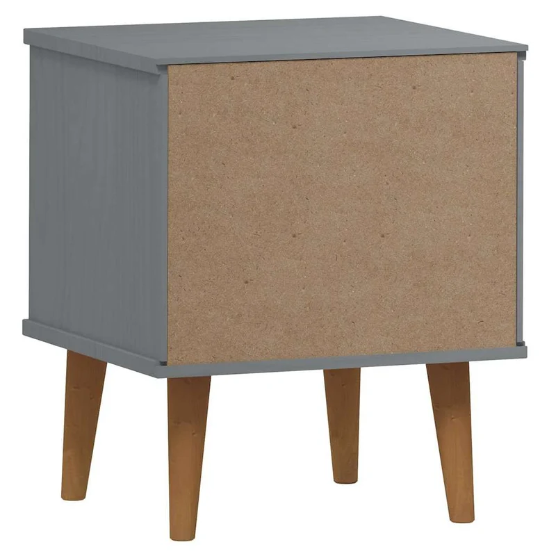 Bedside Cabinet "MOLDE" Grey 40x35x48 cm Solid Wood Pine