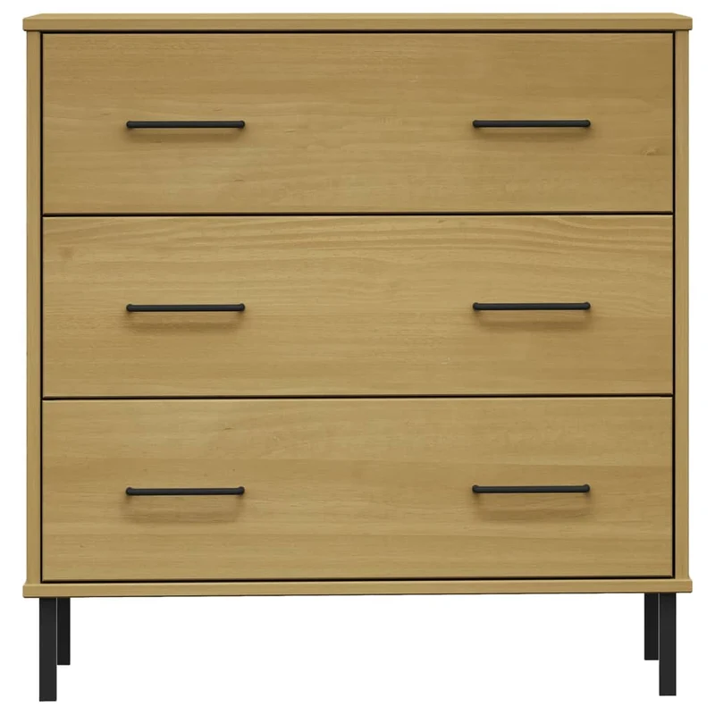 Sideboard with 3 Drawers Brown 77x40x79,5 cm Solid Wood "OSLO