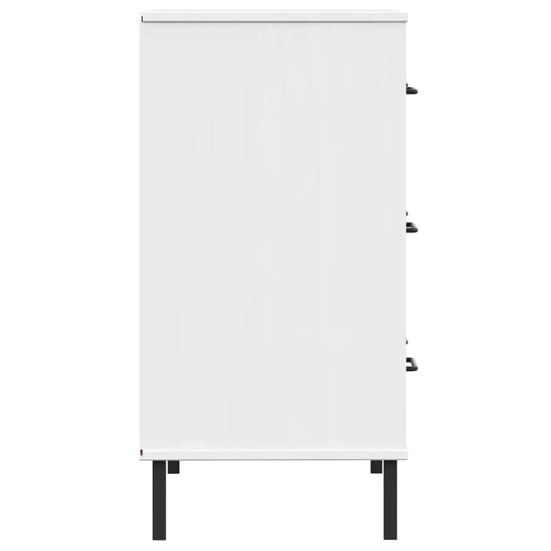 Sideboard with 3 Drawers White 77x40x79,5 cm Solid Wood "OSLO