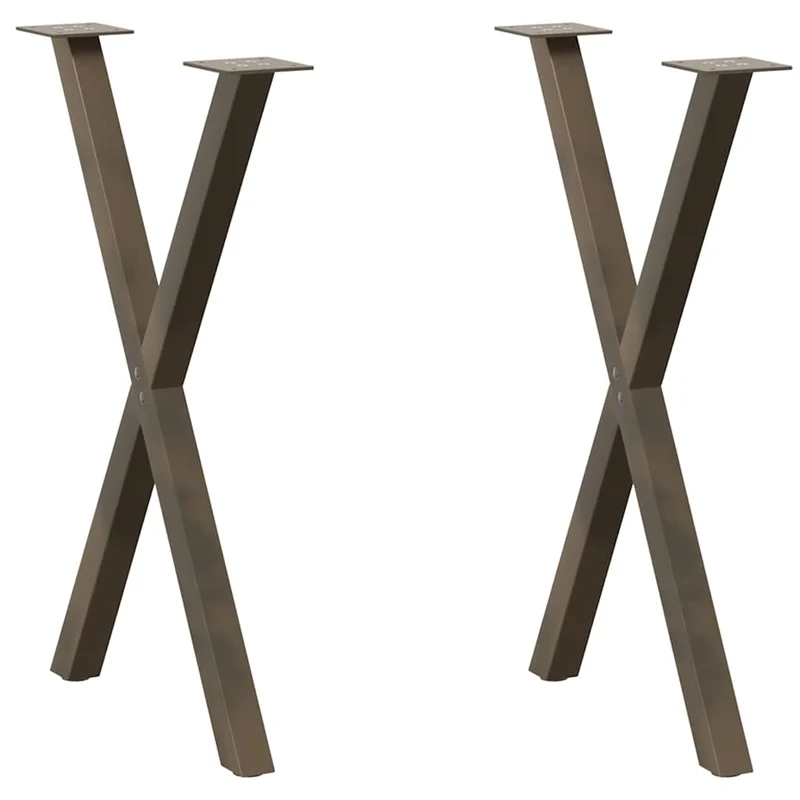 Dining Table Legs X-Shaped 2 pcs Natural Steel 57x(72-73) cm Steel