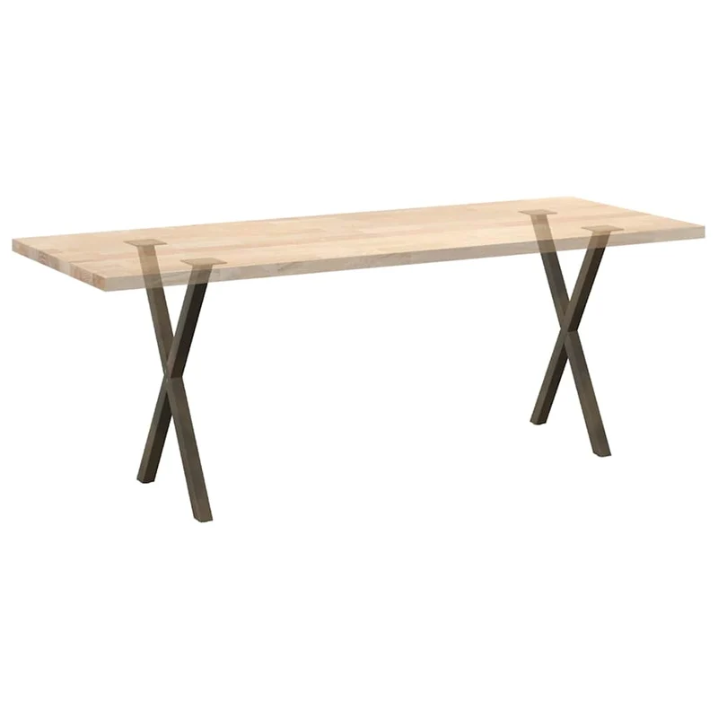 Dining Table Legs X-Shaped 2 pcs Natural Steel 57x(72-73) cm Steel