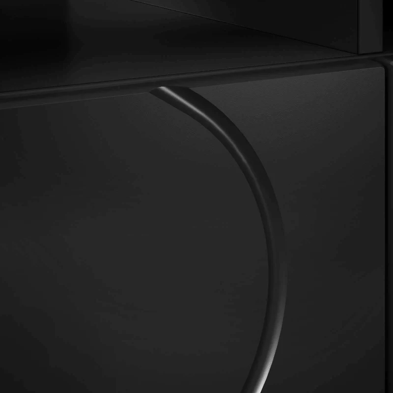 TV Stand 60 x 34.5 x 40 cm Black Engineered Wood