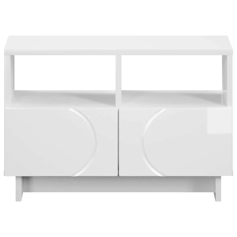 TV Stand 60 x 34.5 x 40 cm High Gloss White Engineered Wood