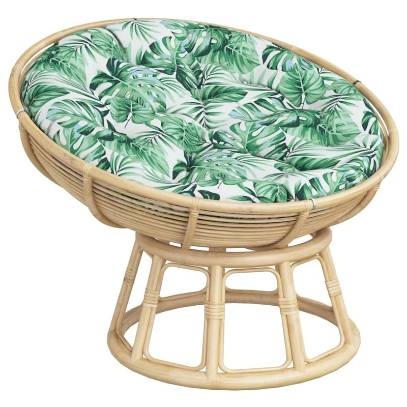 Round Cushion Leaf Pattern Ø 100 x11 cm Oxford Fabric