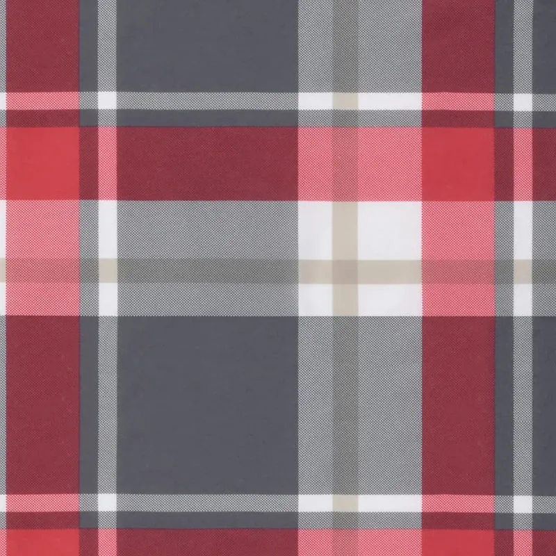 Round Cushion Red Check Pattern Ø 100 x11 cm Oxford Fabric