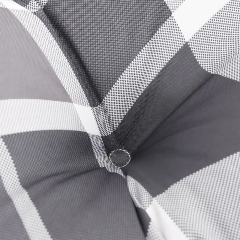 Round Cushion Grey Check Pattern Ø 100 x11 cm Oxford Fabric